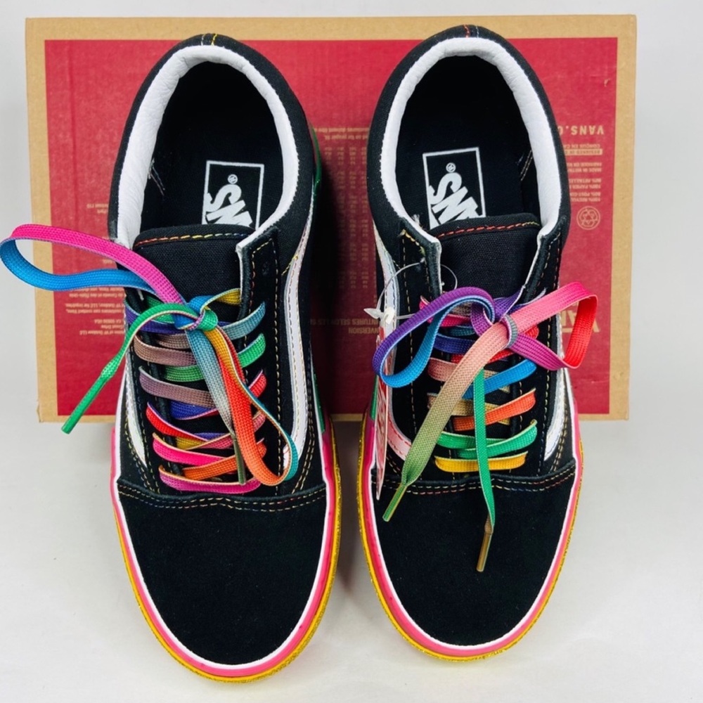 Vans Old Skool Stacked Glitter Rainbow Women’s Size 7 Sneakers - Picture 10 of 15